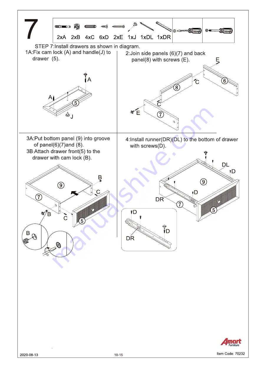 Amart Furniture KALISTA 70232 Assembly Instruction Manual Download Page 10