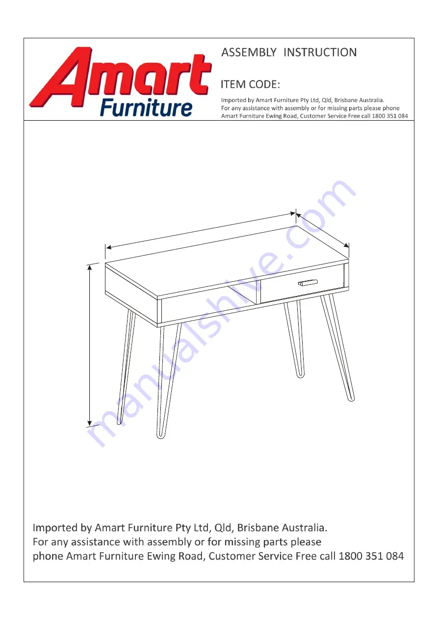 Amart Furniture LAYTON 61357 Assembly Instruction Manual Download Page 1