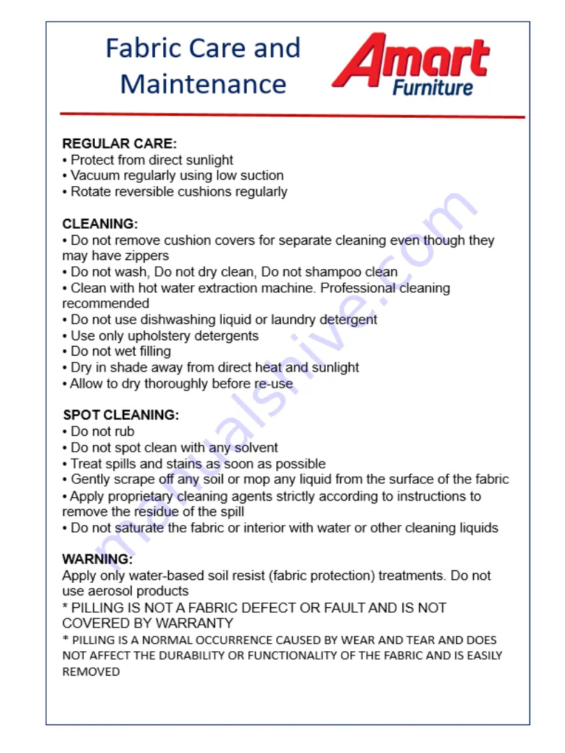 Amart Furniture LUMINA 73443 Assembly Instruction Manual Download Page 10