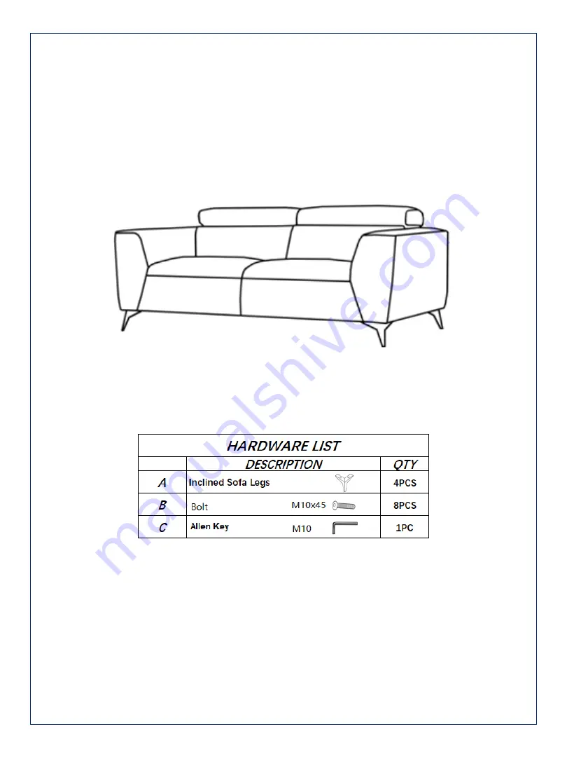 Amart Furniture ORWELL 64929 Assembly Instruction Download Page 3