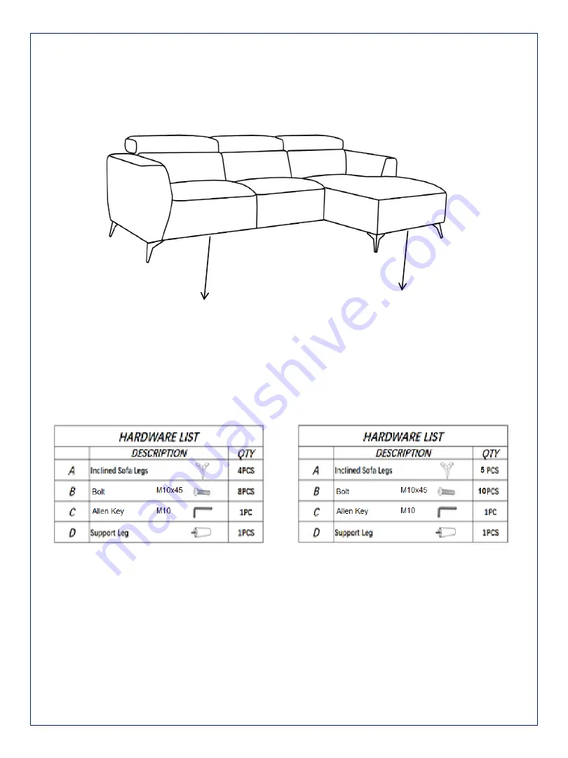 Amart Furniture ORWELL 64930 Assembly Instruction Manual Download Page 3