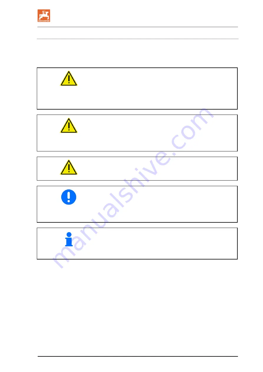 Amazone FT 1001 Operating Manual Download Page 9