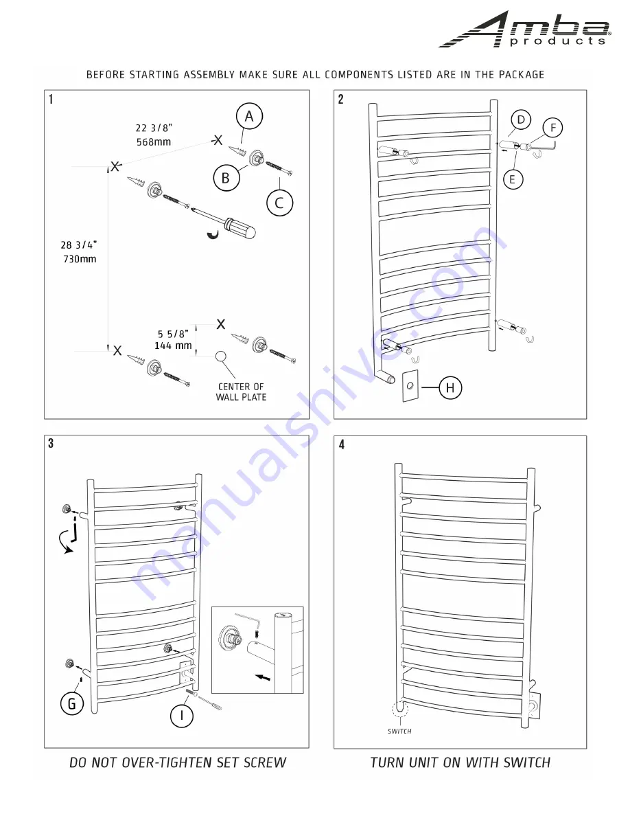 Amba RADIANT LARGE CURVED HARDWIRED Скачать руководство пользователя страница 2