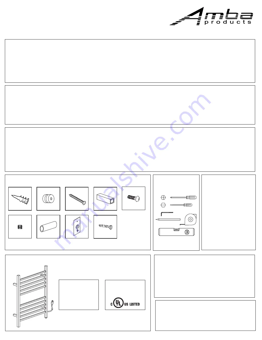 Amba RADIANT SQUARE Series Installation Instructions Download Page 1