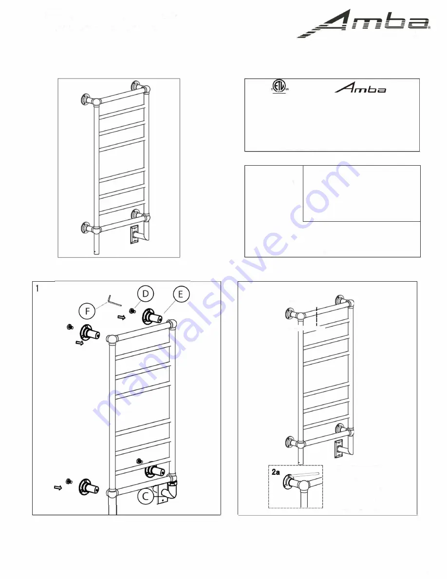 Amba TRADITIONAL T-2040 PN Installation Instructions Download Page 3