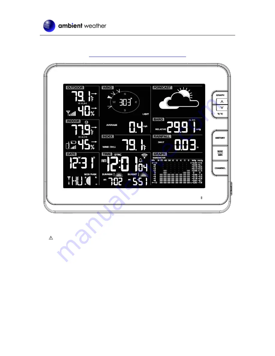 Ambient Weather WS-8478 FALCON User Manual Download Page 3