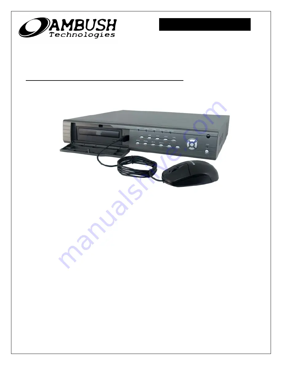 Ambush H.264 Network Digital Video Recorder Скачать руководство пользователя страница 1