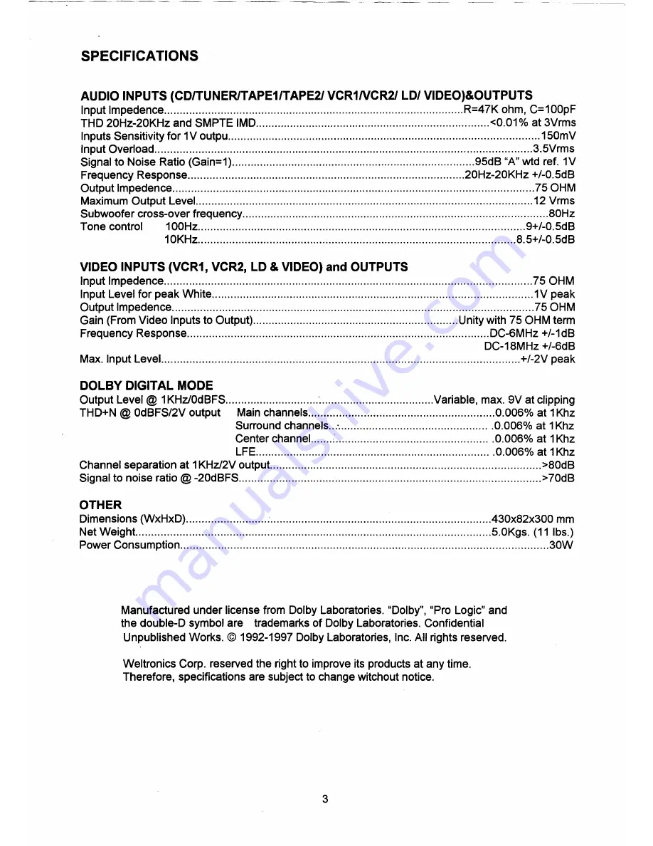 AMC AV81HTC-DD Service Manual Download Page 3