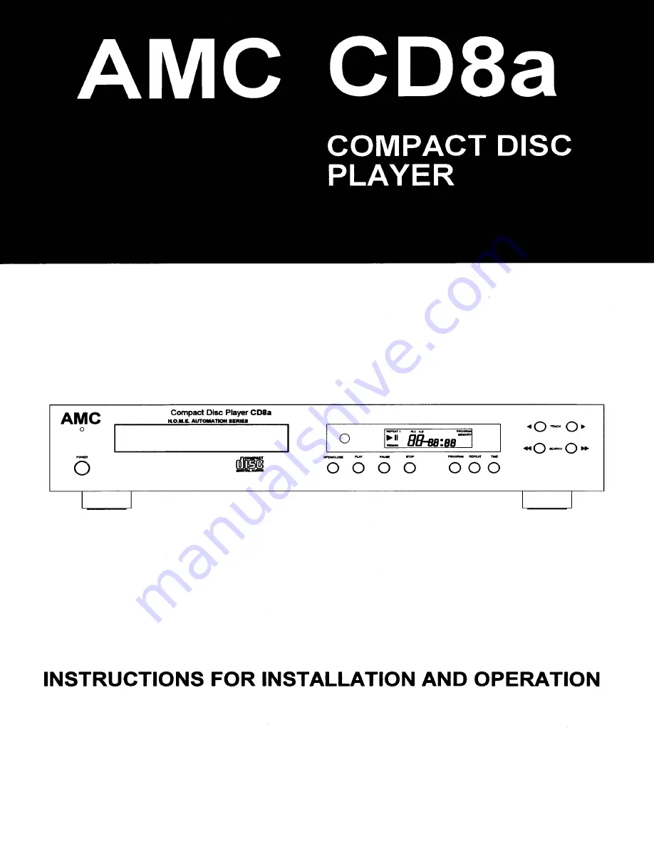 AMC CD8a Instructions For Installation And Operation Manual Download Page 1