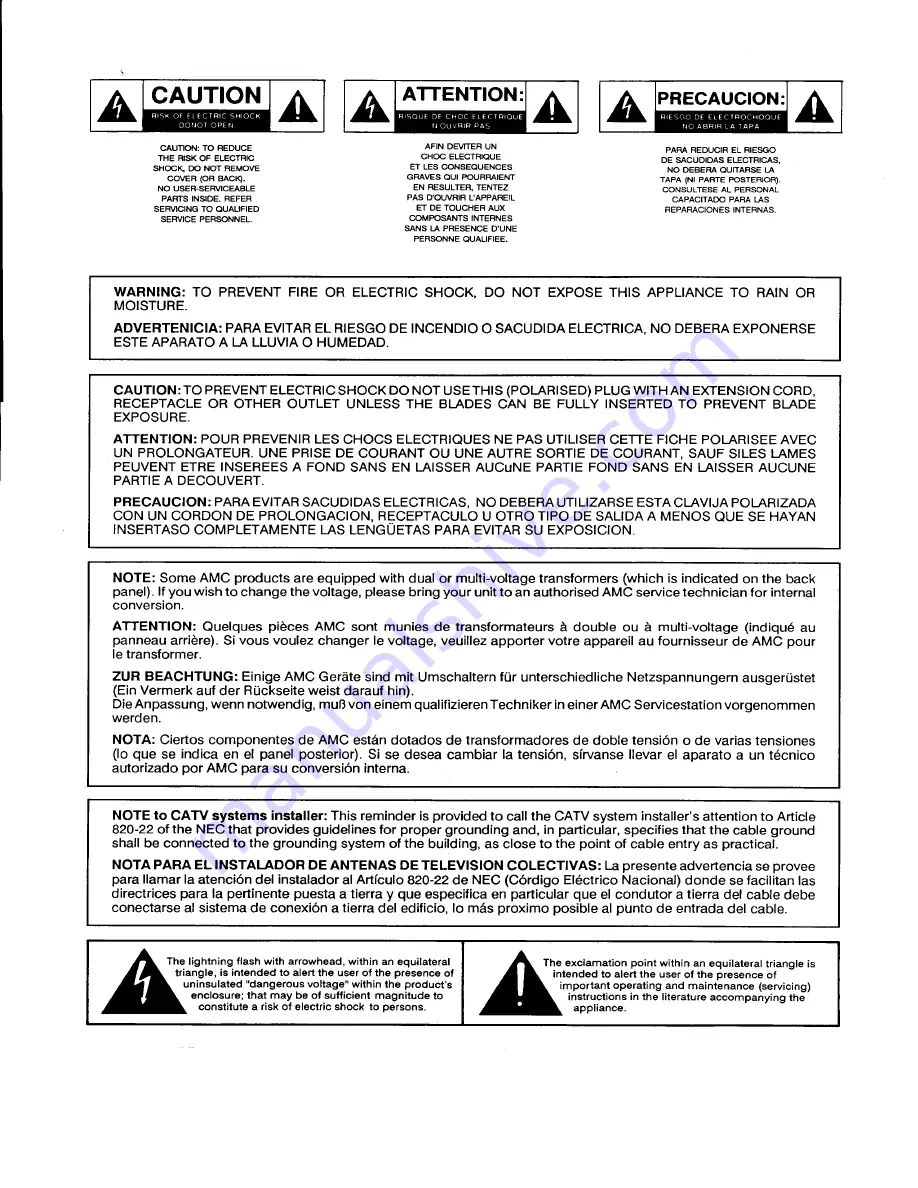 AMC CVT2030 Instructions For Installation And Operation Manual Download Page 2