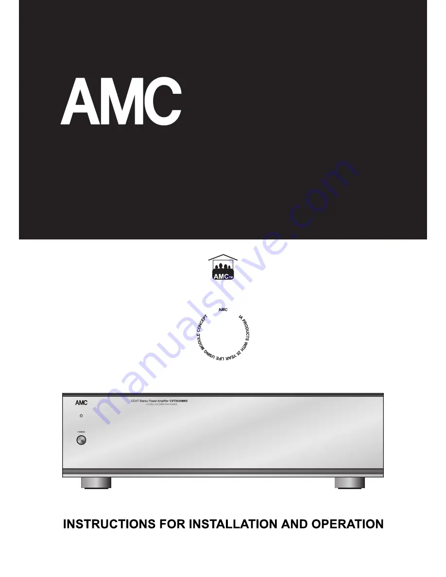 AMC CVT2030MKII Instructions For Installation & Operation Download Page 1