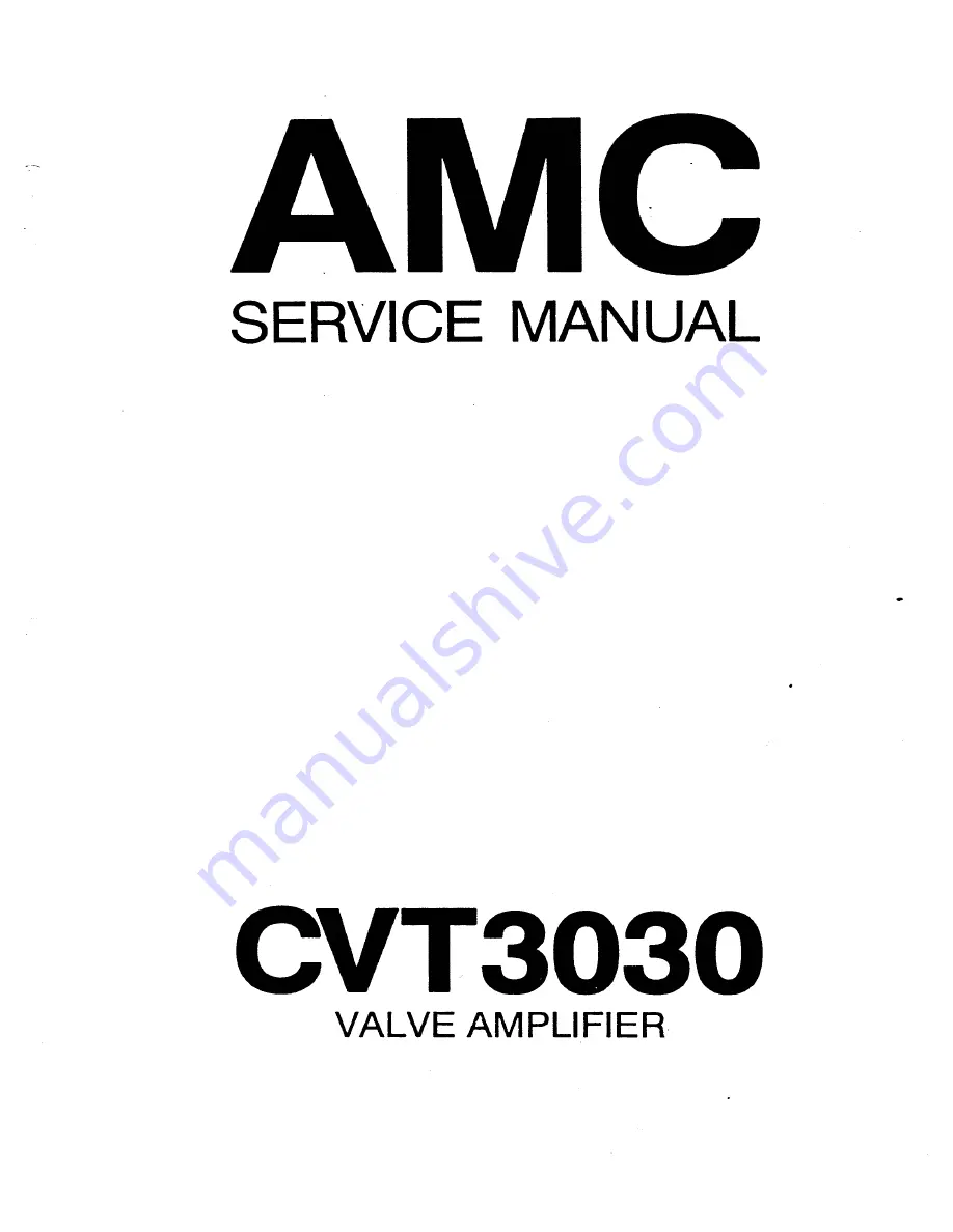 AMC CVT3030 Service Manual Download Page 1