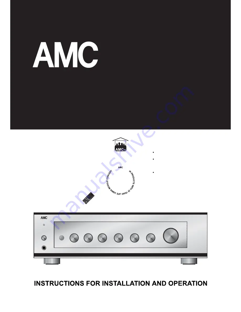 AMC CVT3030MKII Instructions For Installation And Operation Manual Download Page 1