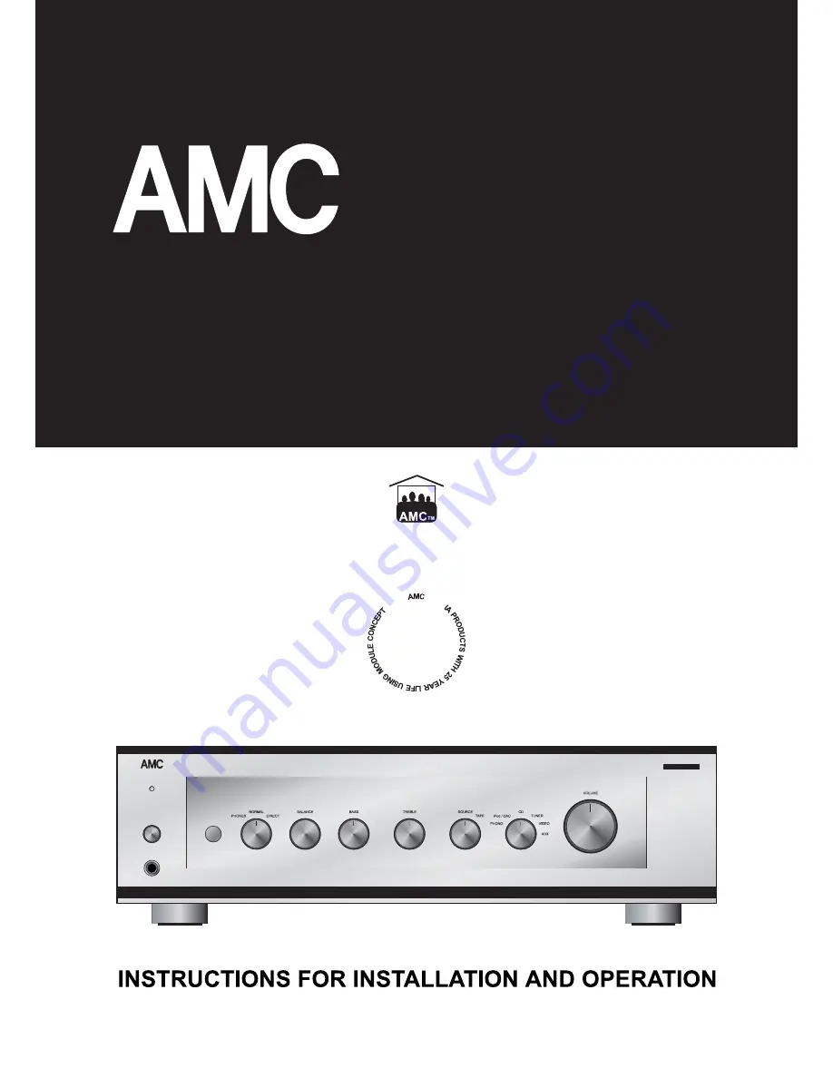 AMC CVT3100MKII Instructions For Installation And Operation Manual Download Page 1