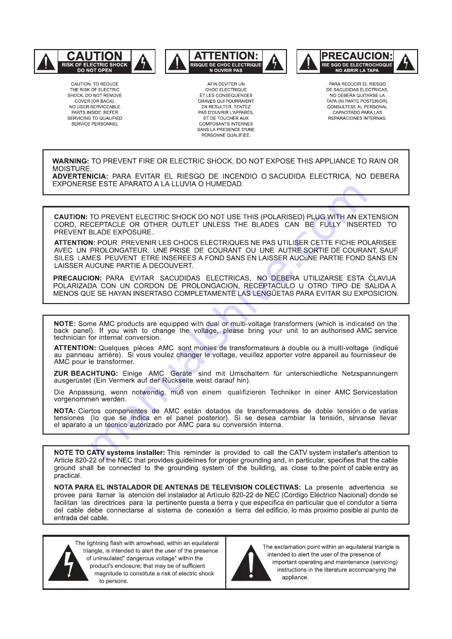 AMC XIA30t Instructions For Installation And Operation Manual Download Page 3