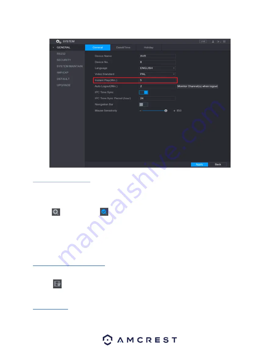 Amcrest XVR/H5 User Manual Download Page 32