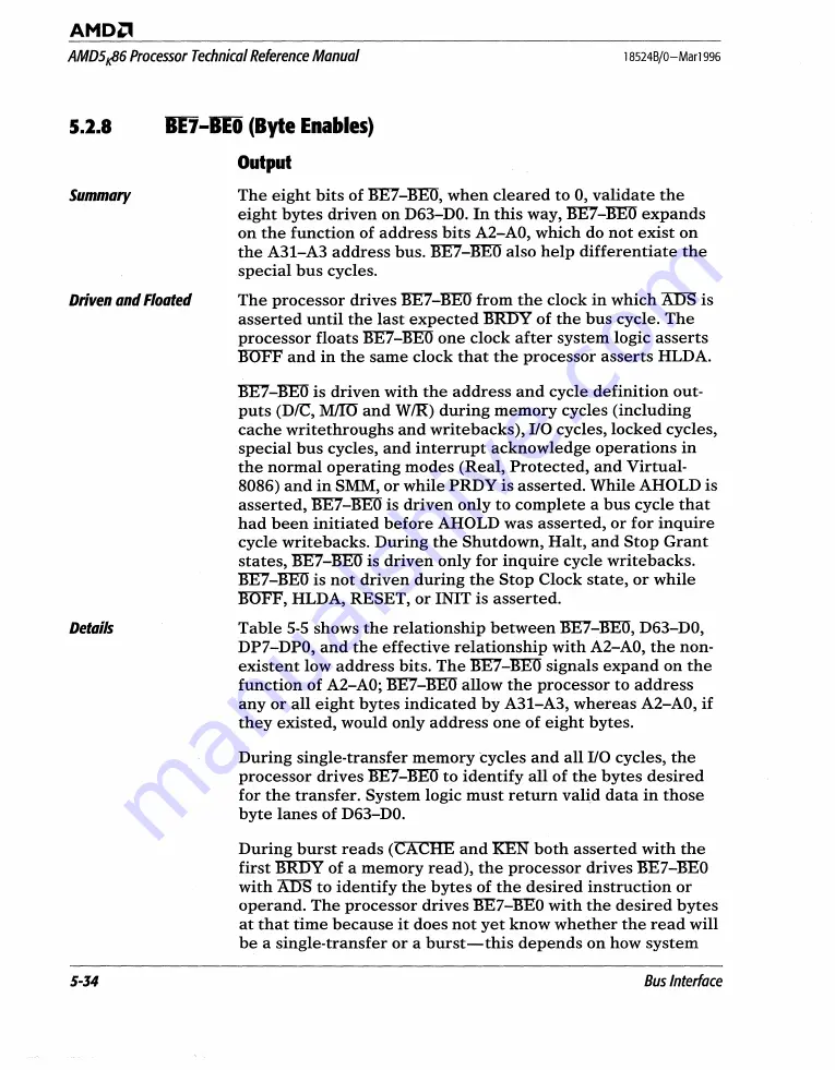 AMD AMD5K86 Technical Reference Download Page 153