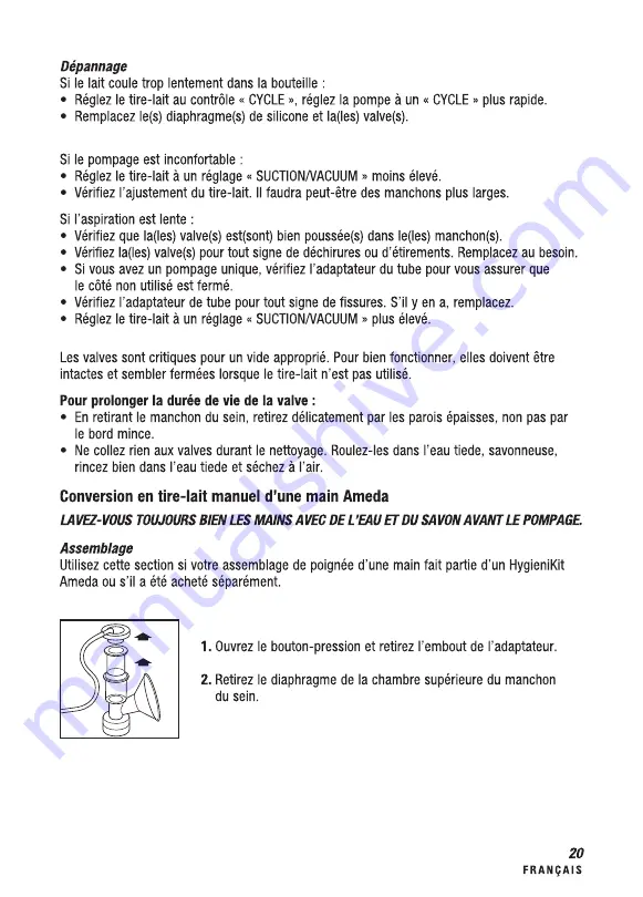 Ameda HygieniKit Instructions Manual Download Page 20