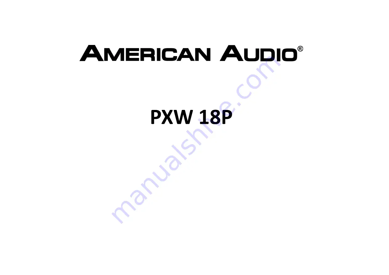 American Audio PXW 18P User Manual Download Page 1