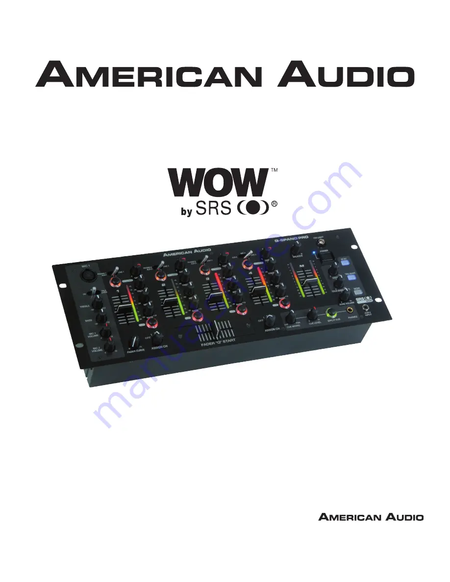 American Audio Q-Spand Pro User Manual Download Page 1