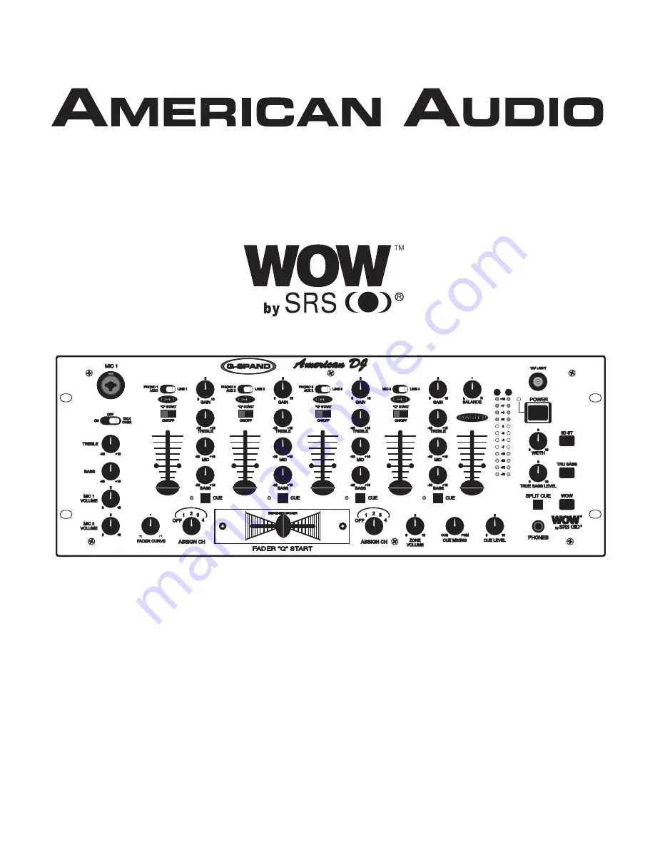 American Audio Q-SPAND Скачать руководство пользователя страница 1