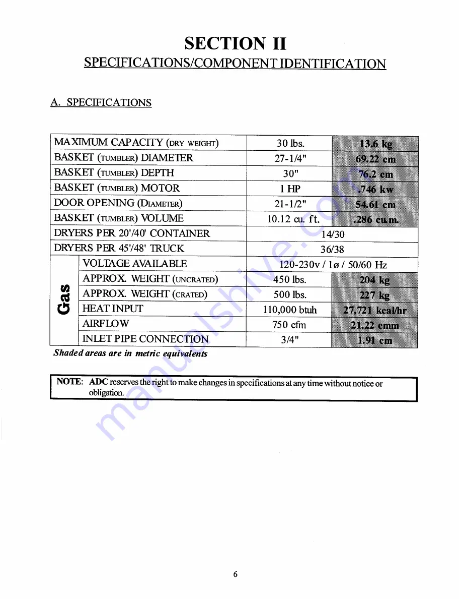 American Dryer Corp. AD-385 Installation & Operator'S Manual Download Page 10