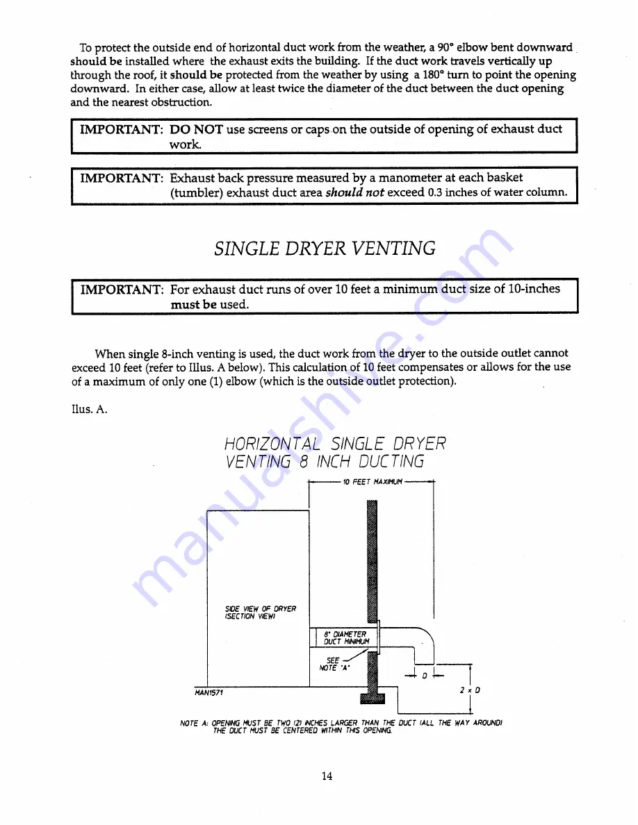 American Dryer Corp. AD-385 Installation & Operator'S Manual Download Page 18