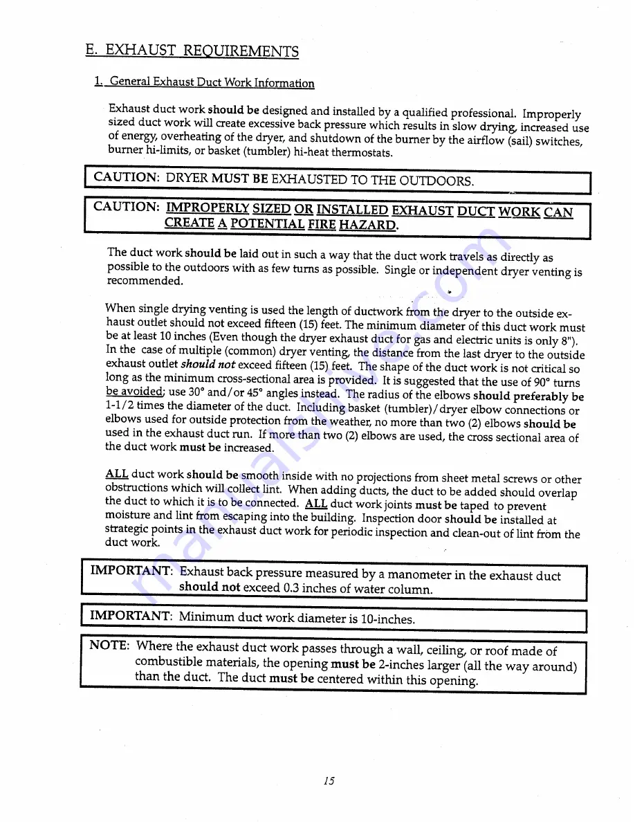 American Dryer Corp. AD-75T Installation & Operator'S Manual Download Page 19