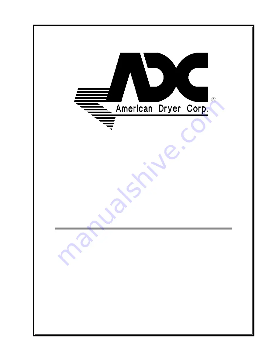 American Dryer AD-360X2RD Parts Manual Download Page 1