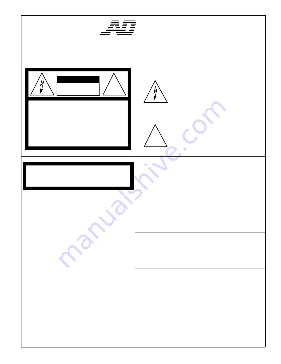 American Dynamics AD2052 Installation And Operating Instructions Manual Download Page 3