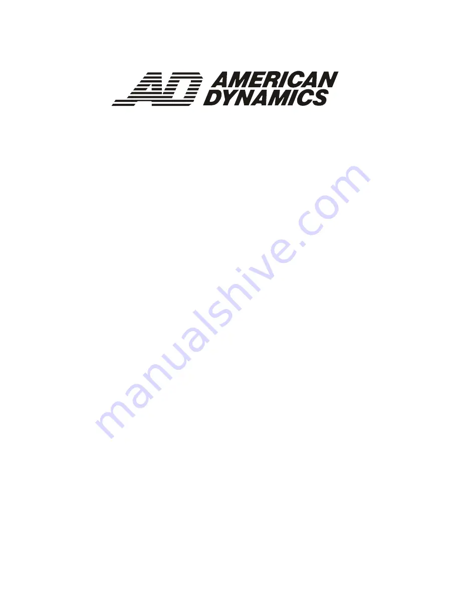 American Dynamics ADCA330CN Installation Manual Download Page 1