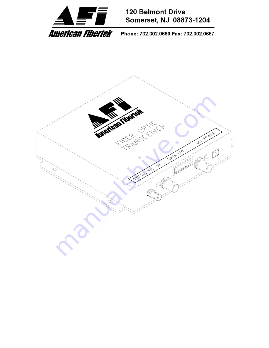 American Fibertek MT-2400 Instruction Manual Download Page 1