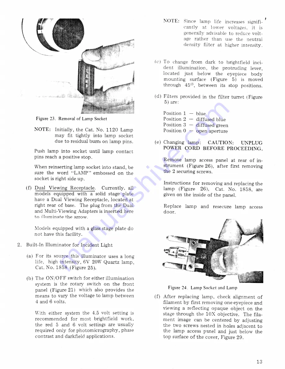 american optical 1860 series Reference Manual Download Page 15