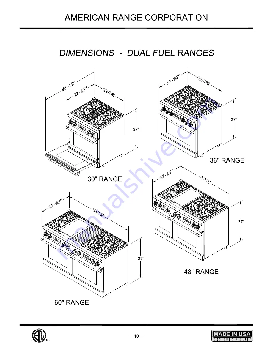 American Range ARR-484XGDRF Installation Manual Download Page 7