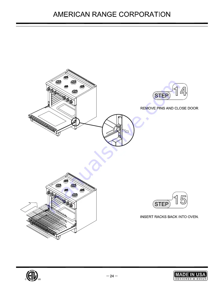 American Range ARR-484XGDRF Installation Manual Download Page 21