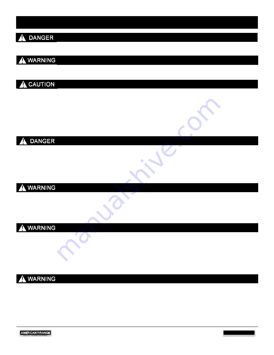 American Range CUISINE ARR-530 Use & Care And Installation Manual Download Page 5