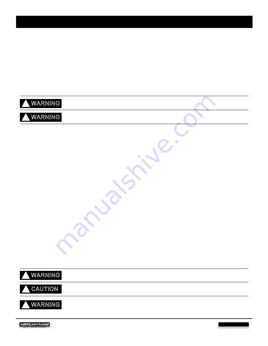 American Range CUISINE ARR-530 Use & Care And Installation Manual Download Page 8