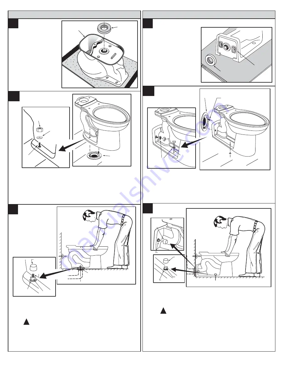 American Standard 3125.016.020 - 3125.016.020 Yorkville Right Height Pressure-Assisted Elongated Toilet Bowl Installation Instructions Download Page 2