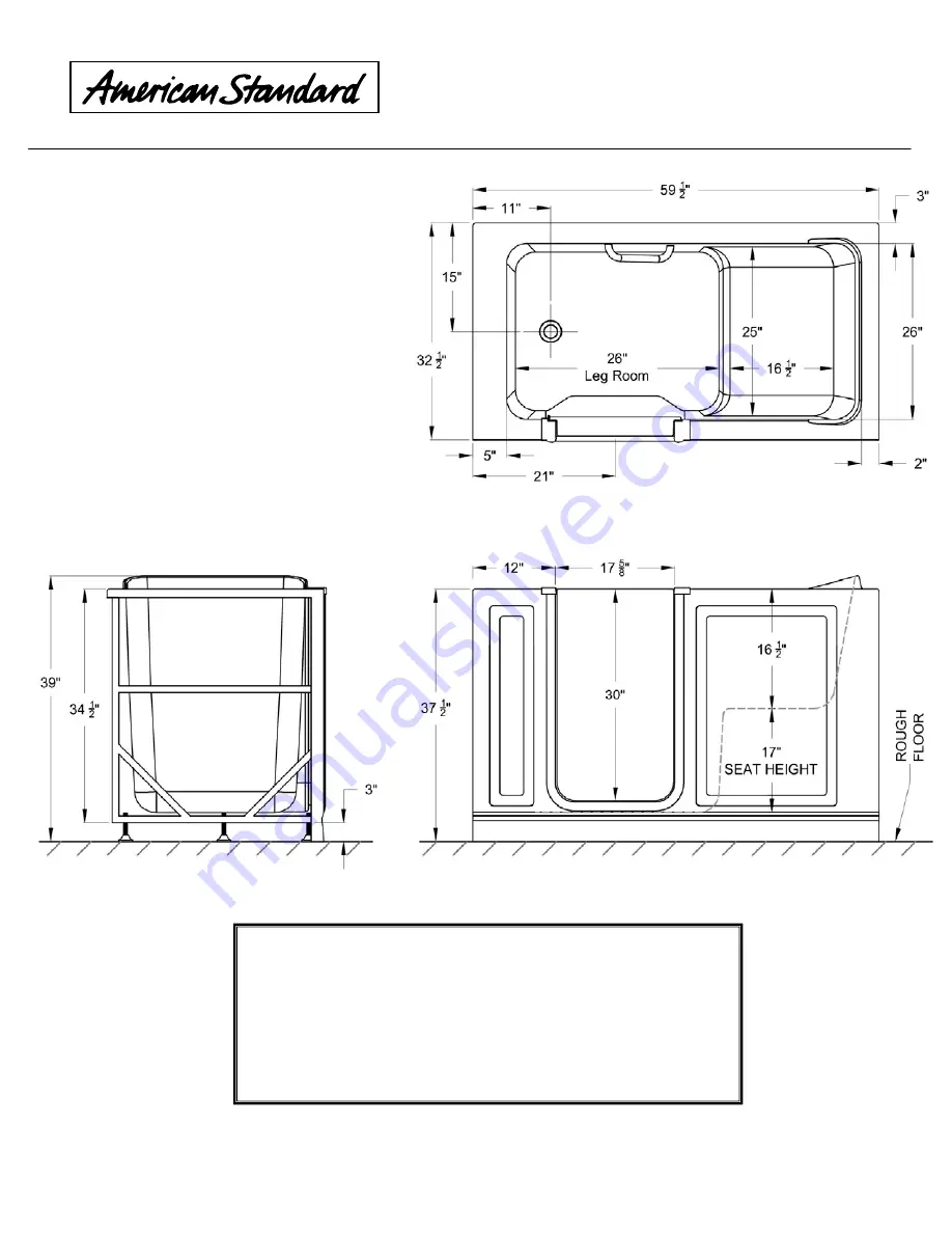 American Standard 3260.210.AXX Specification Sheet Download Page 2