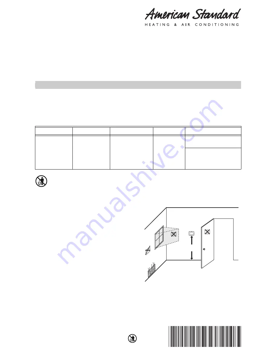 American Standard ACONT802AS32DA Installation Instructions Manual Download Page 1