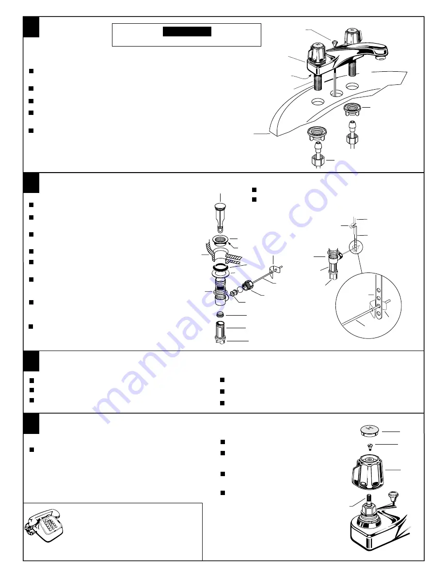 American Standard Centerset Lavatory Faucet M968120 Installation Instructions Download Page 2