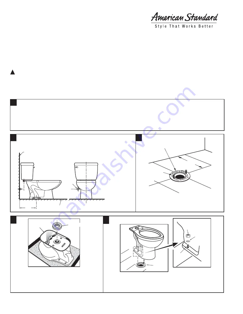 American Standard Colony 1.6 G.P.F. Toilet 2359 Installation Instructions Download Page 1