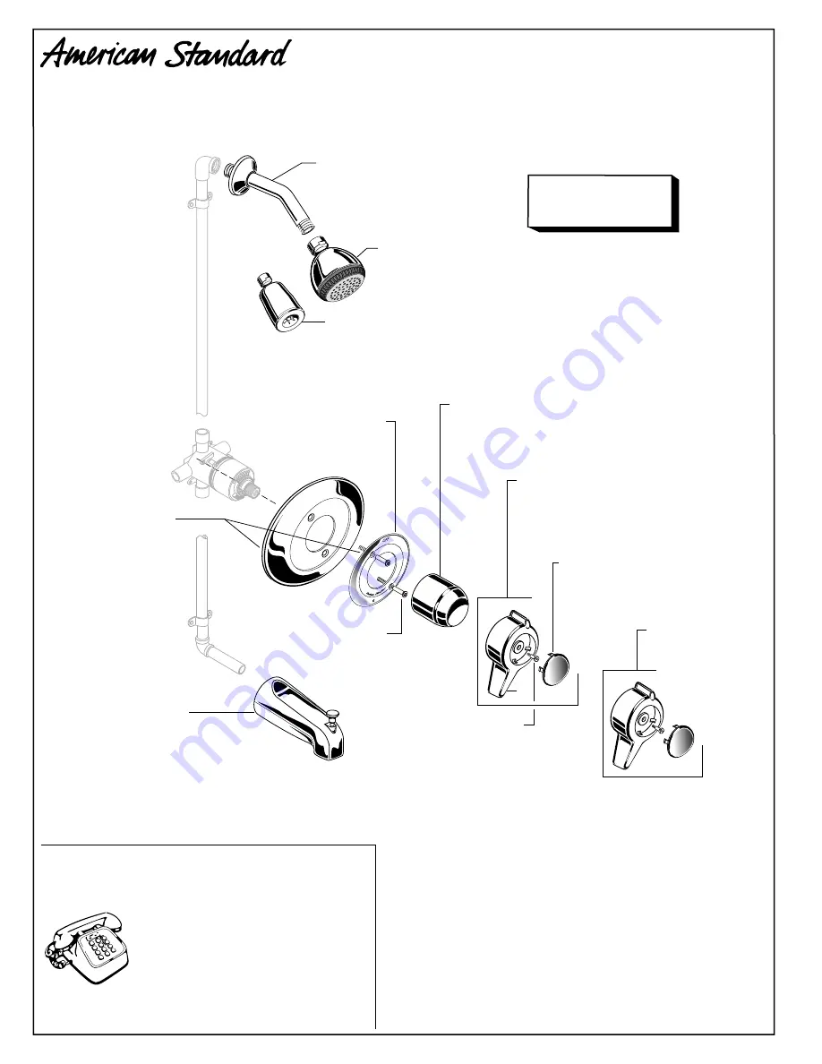 American Standard Colony Bath/Shower Trim Kit T371 Series Скачать руководство пользователя страница 4