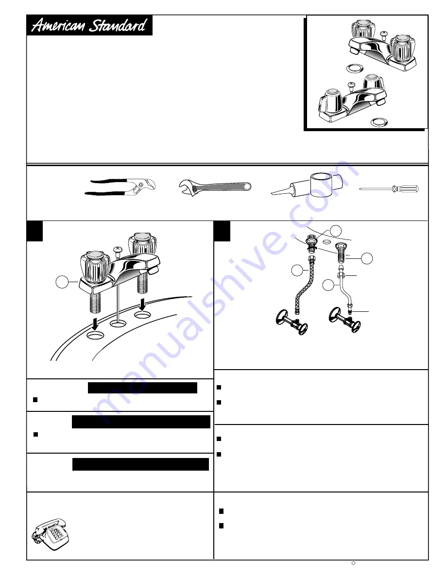 American Standard Colony Centerset Faucets 2275.309 Installation Instructions Manual Download Page 1