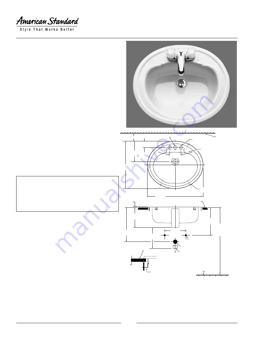 American Standard Colony Oval J58 Скачать руководство пользователя страница 1