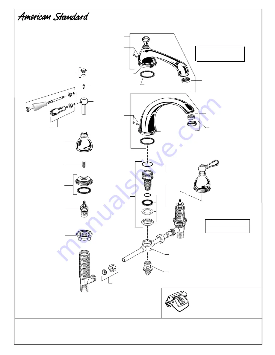 American Standard Deck-Mount Bath Filler 2800.SERIES Скачать руководство пользователя страница 3