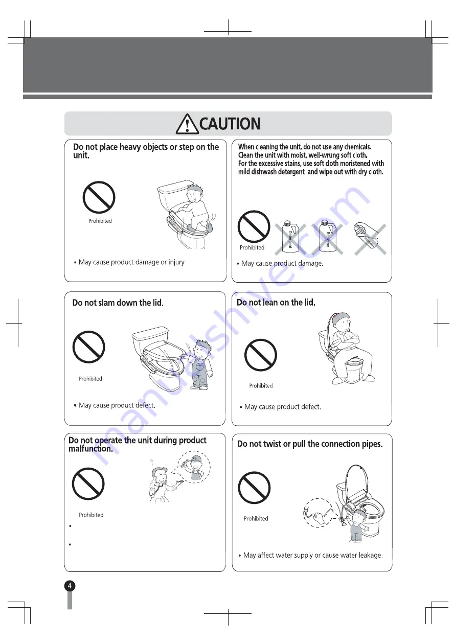 American Standard EB-NB1160N Operating Instructions Manual Download Page 4