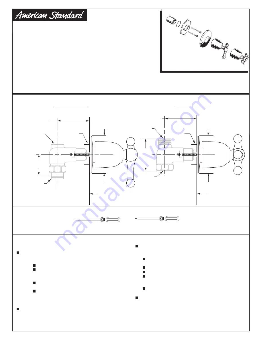 American Standard Enfield On/Off  Valve Trim M968663 Скачать руководство пользователя страница 1