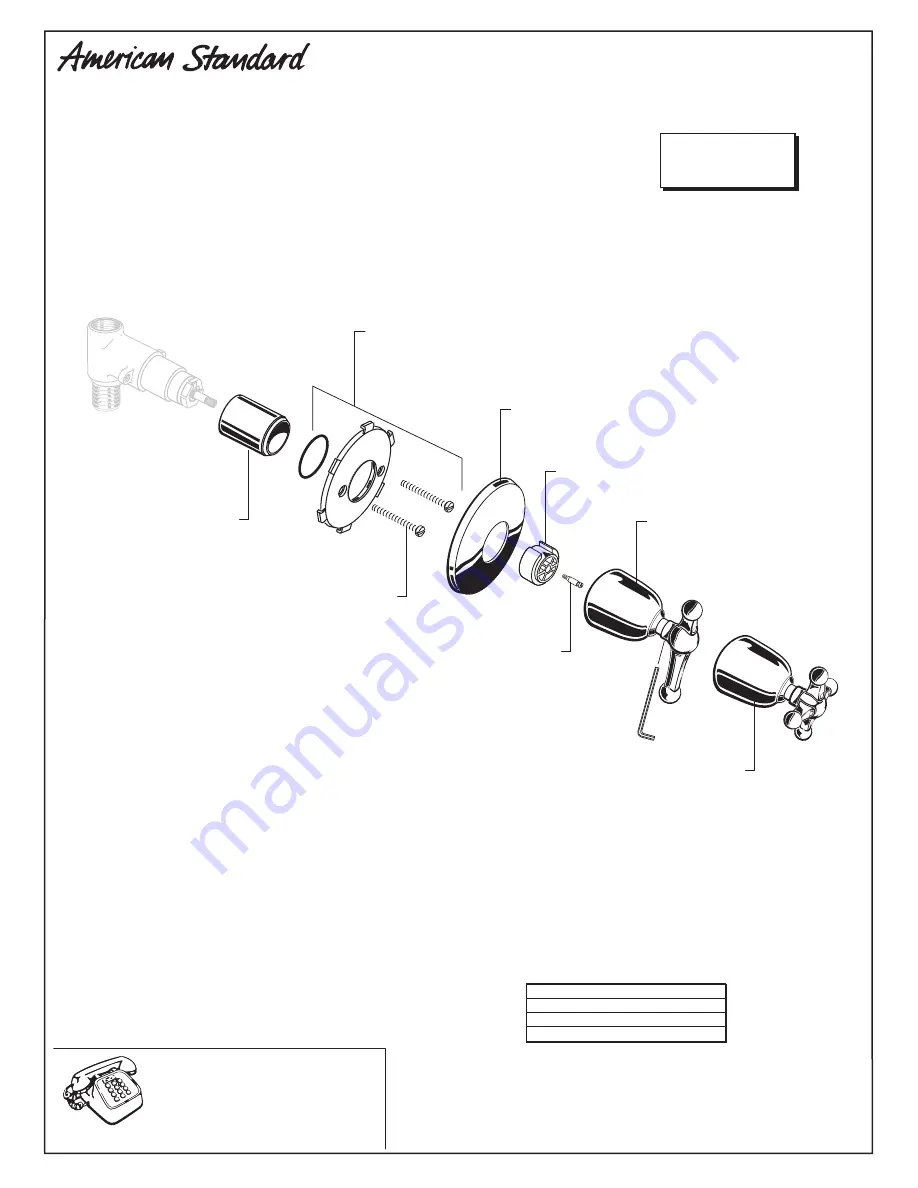 American Standard Enfield On/Off  Valve Trim M968663 Installation Instructions Download Page 3