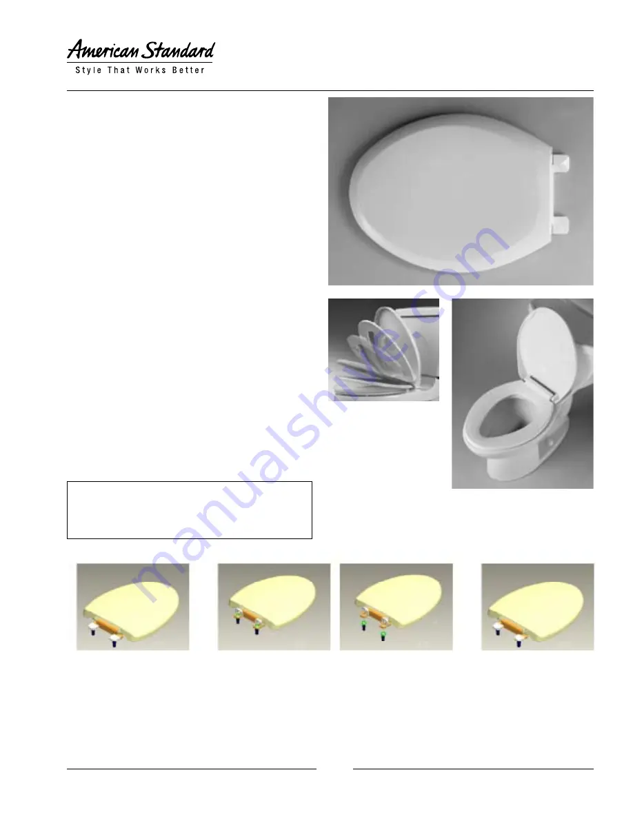 American Standard EverClean Toilet Seat 5320.110 Brochure Download Page 1